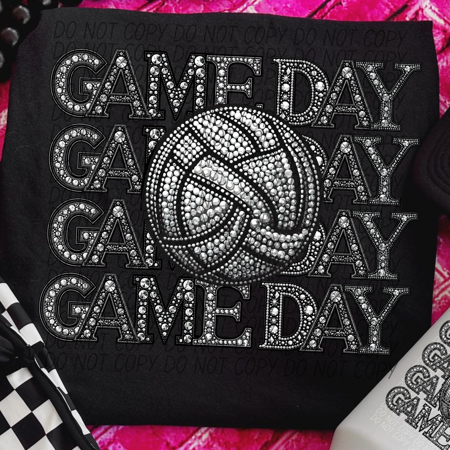 Game Day Rhinestone Stack- Volleyball