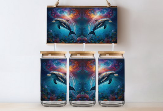 UVDTF 16oz CUP WRAP - Dolphin Underwater  2