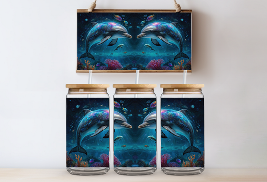UVDTF 16oz CUP WRAP - Dolphin Underwater  3