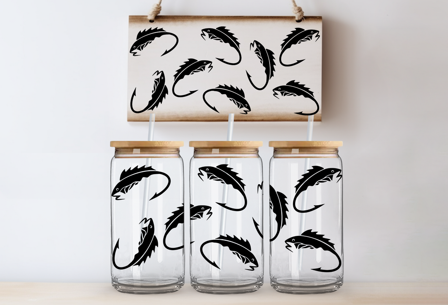 UVDTF 16oz CUP WRAP -Fish Hooks