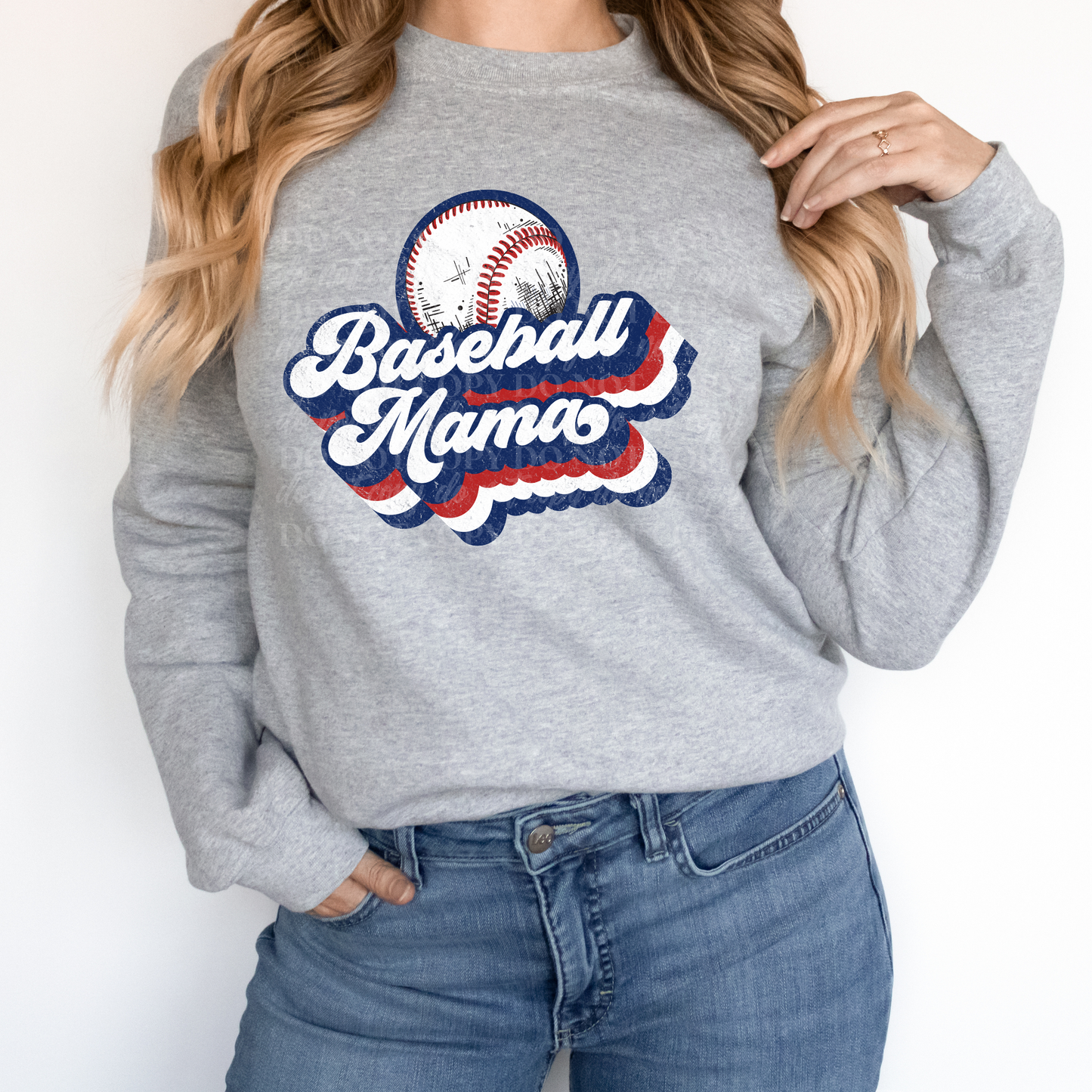 Baseball Mama-red white blue