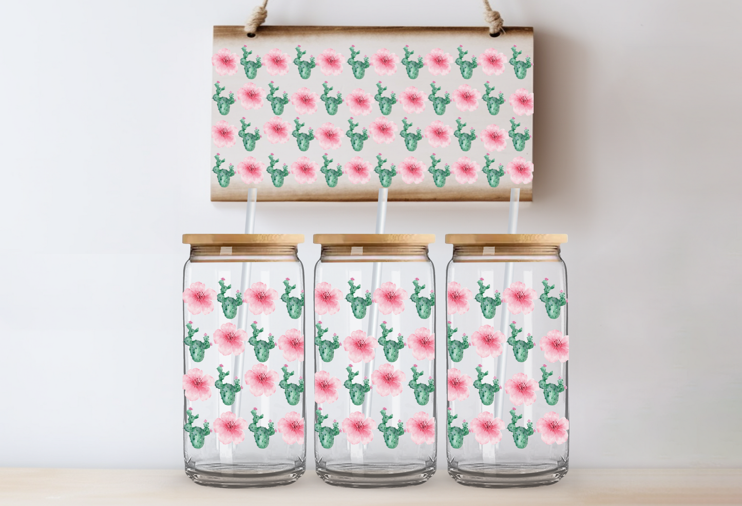 UVDTF 16oz CUP WRAP - Cacti and Blooms