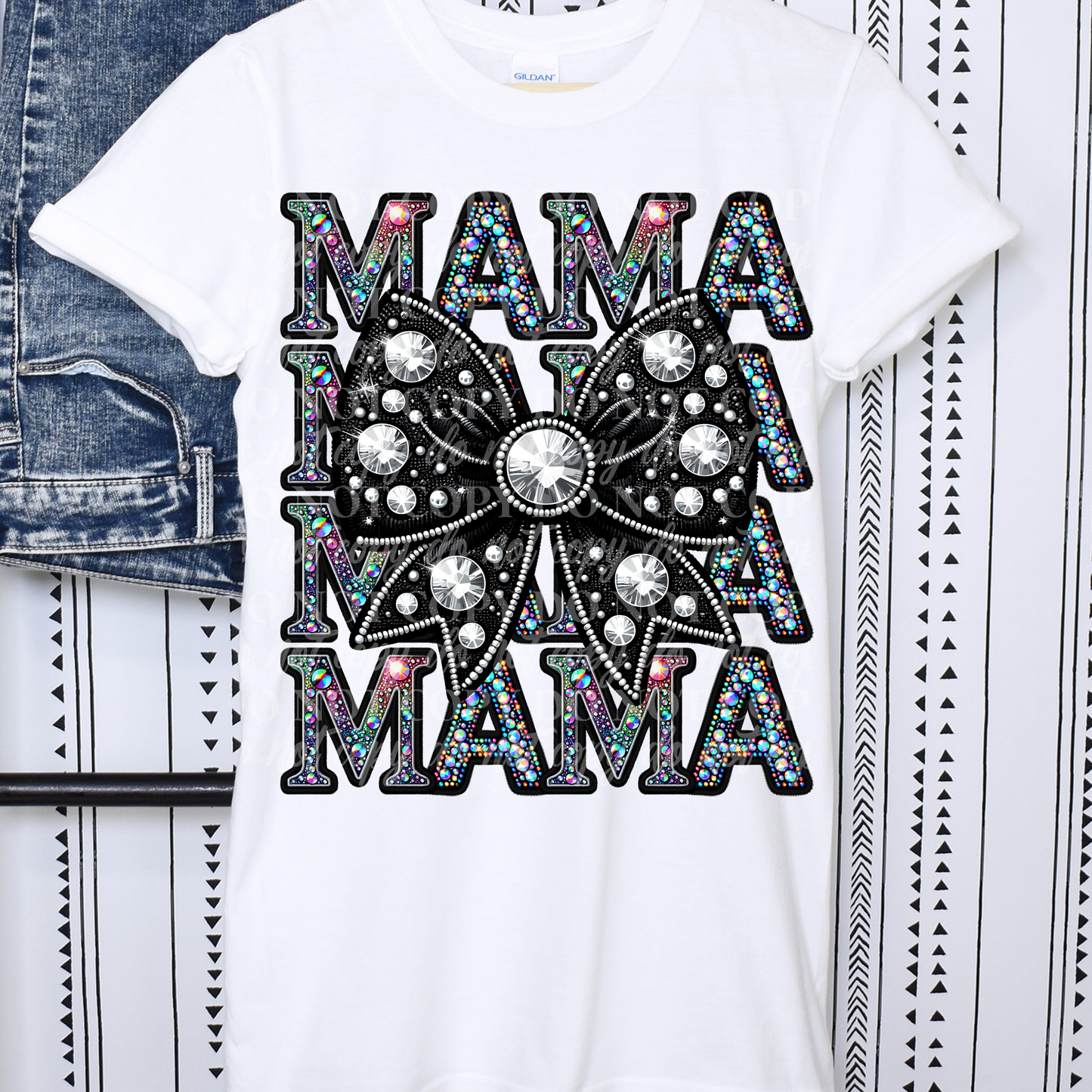 Mama Stack Colorful Rhinestone- Bow