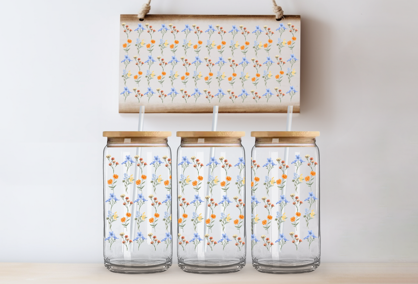 UVDTF 16oz CUP WRAP - Colorful Flowers