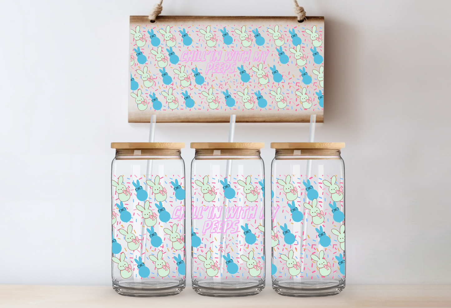 UVDTF 16oz CUP WRAP - Chillin With My Peeps