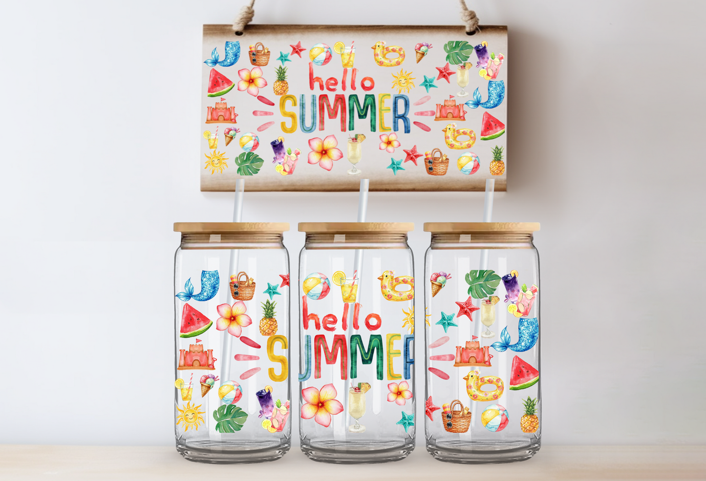 UVDTF 16oz CUP WRAP - Hello Summer