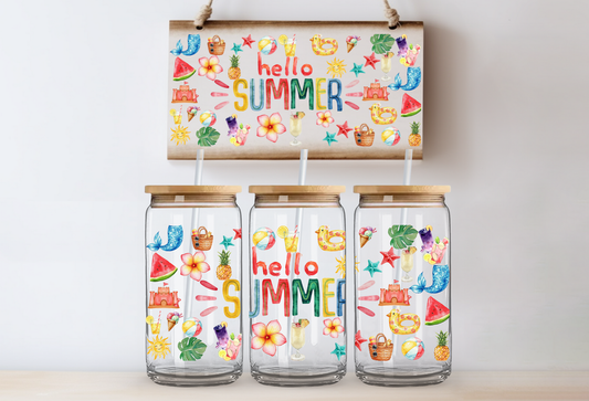 UVDTF 16oz CUP WRAP - Hello Summer