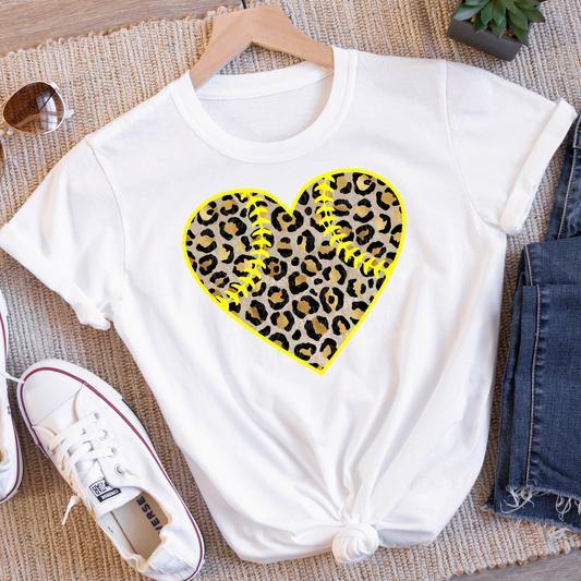 Cheetah Softball Heart
