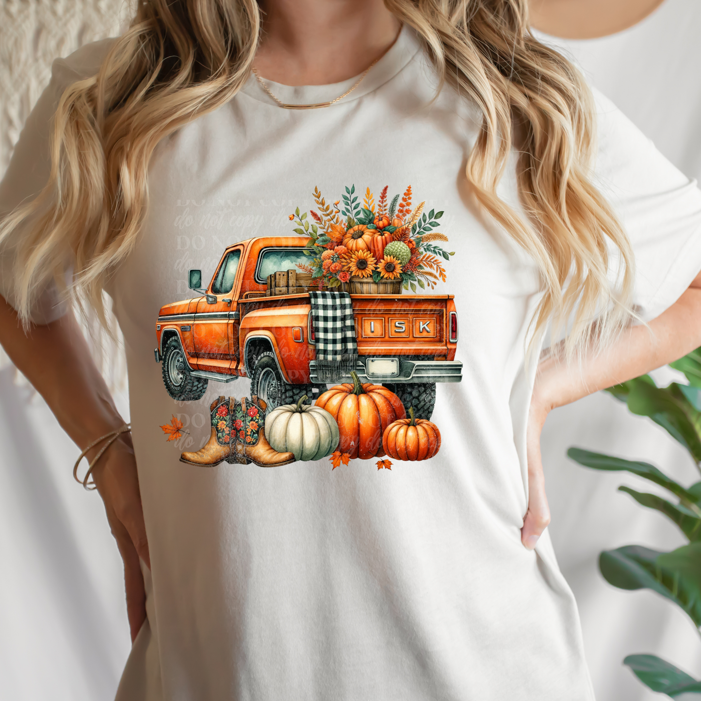 Old Truck with Flowers and Pumpkins