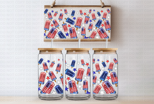 4th of July Ice Pop UVDTF 16oz CUP WRAP