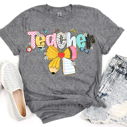 Teacher Pencil Bow