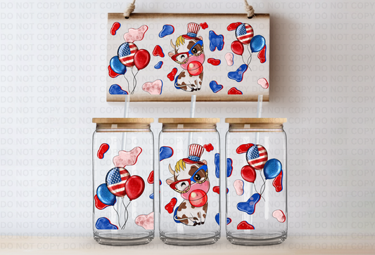 UVDTF 16oz CUP WRAP -Patriotic Cow