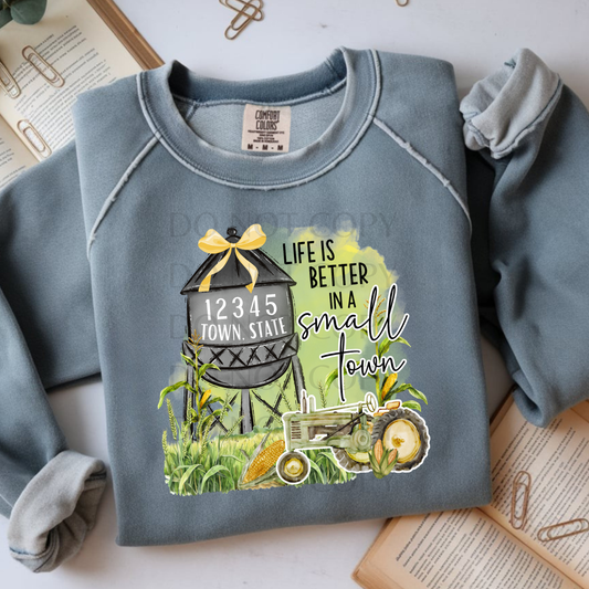 Life is Better in a small town green tractor