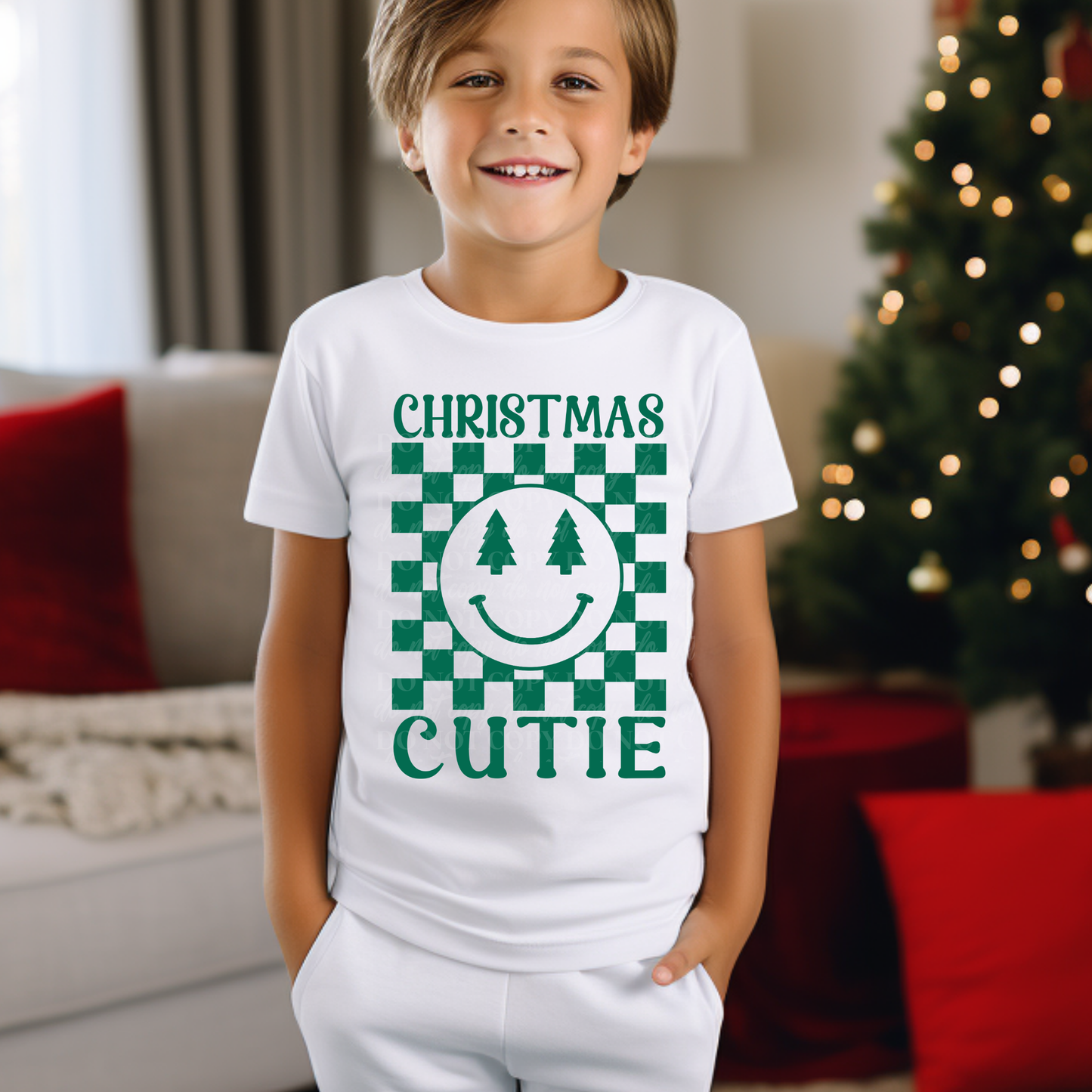 Christmas Cutie-green checkered