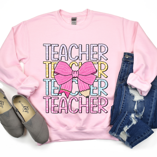 Teacher- Pink Bow