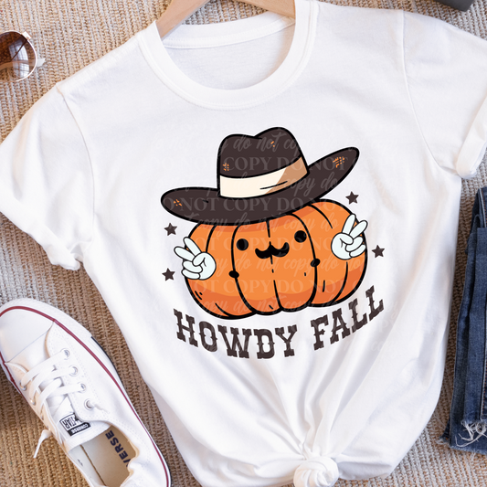 Howdy Fall- pumpkin with mustache