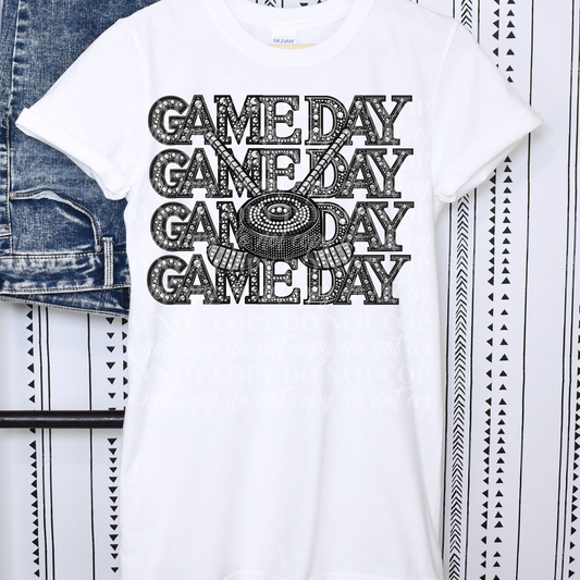 Game Day Stack Rhinestone- Hockey