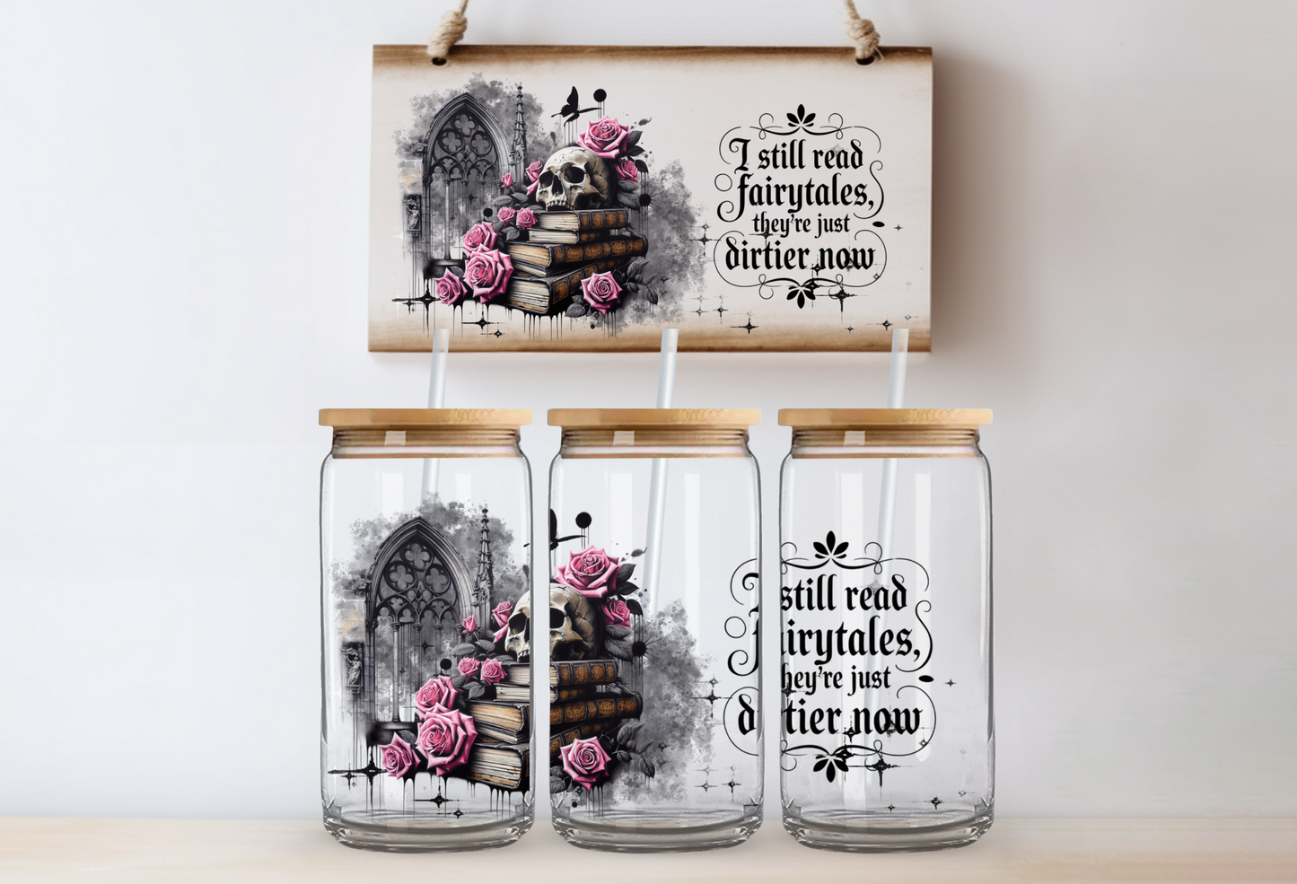 UVDTF 16oz CUP WRAP -Gothic Bookish Fairytale