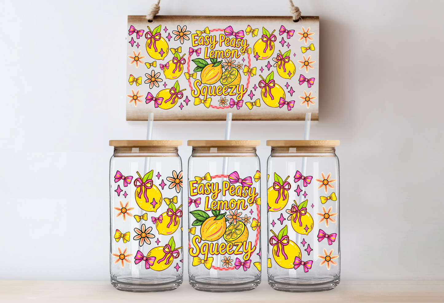UVDTF 16oz CUP WRAP -Easy Peasy Lemon Squeezy