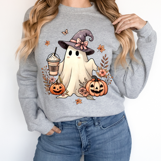 Iced Coffee Ghost Purple Witch Hat