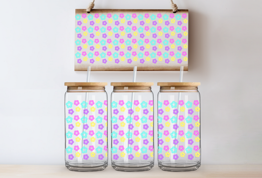 UVDTF 16oz CUP WRAP -Neon Flower Pop Retro