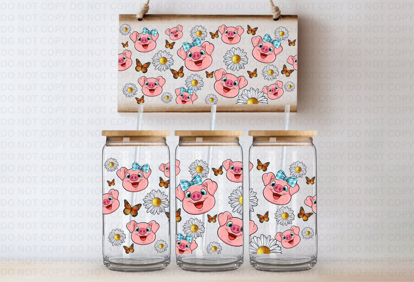 UVDTF 16oz CUP WRAP -Pigs Cutesy