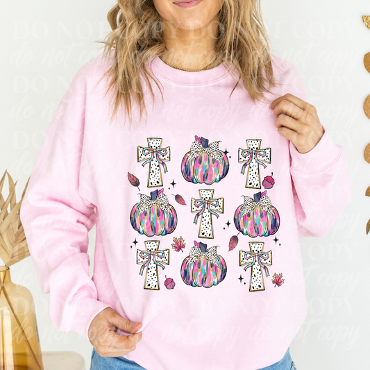 Crosses and Pumpkins-pink