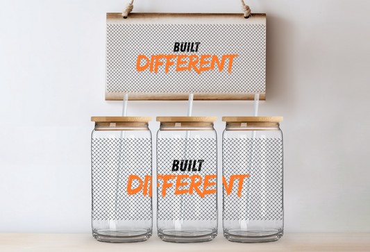 UVDTF 16oz CUP WRAP -Built Different Grunge