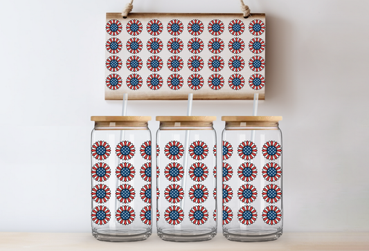 UVDTF 16oz CUP WRAP -Patriotic Daisy America