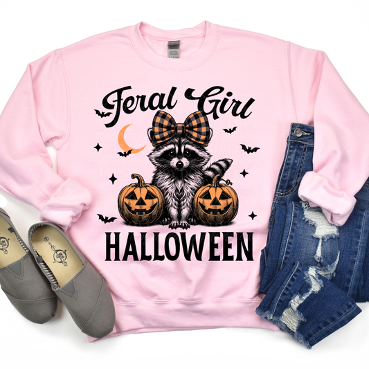 Feral Girl Halloween- orange and black plaid