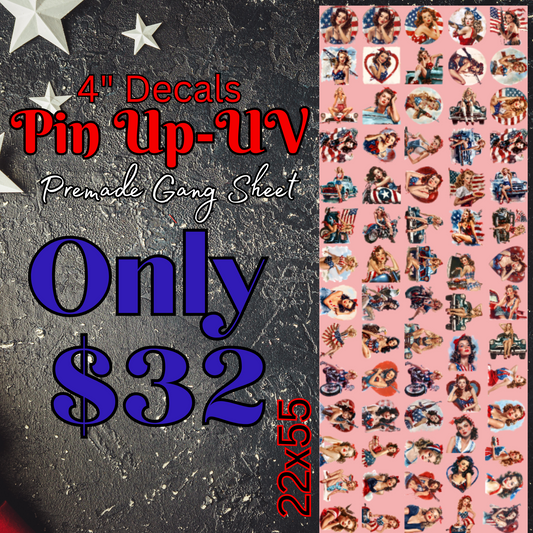 22x55 Pin Up Premade UV DTF
