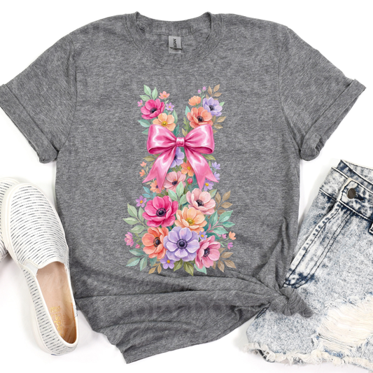 Floral Bunny Silhouette