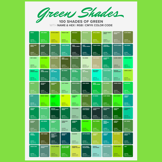 Green Hex Code Chart