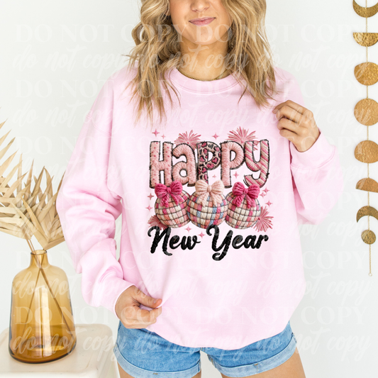 Happy New Year Three Disco Balls