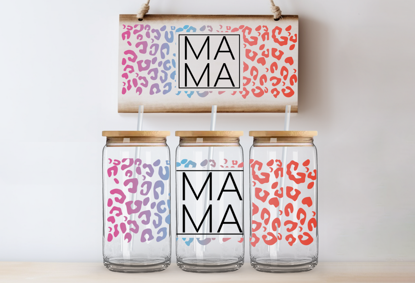 UVDTF 16oz CUP WRAP -Mama Ombre Leopard