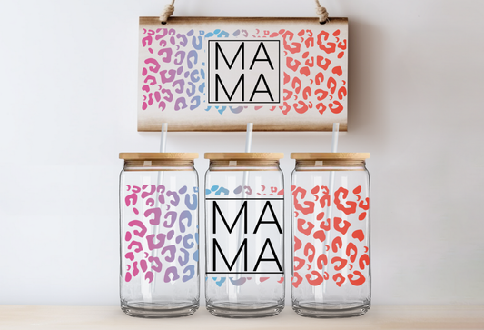 UVDTF 16oz CUP WRAP -Mama Ombre Leopard