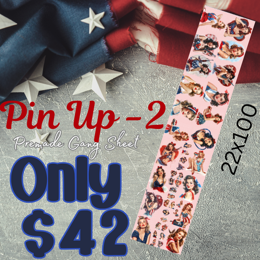 22x100 Pin UP 2 Premade DTF