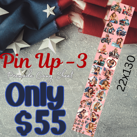 22x130 Pin UP 3 Premade DTF