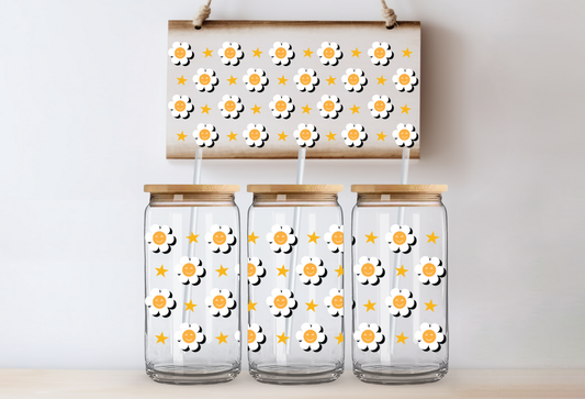 UVDTF 16oz CUP WRAP -Smiley Daisy