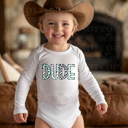 Dude-black & teal checkered