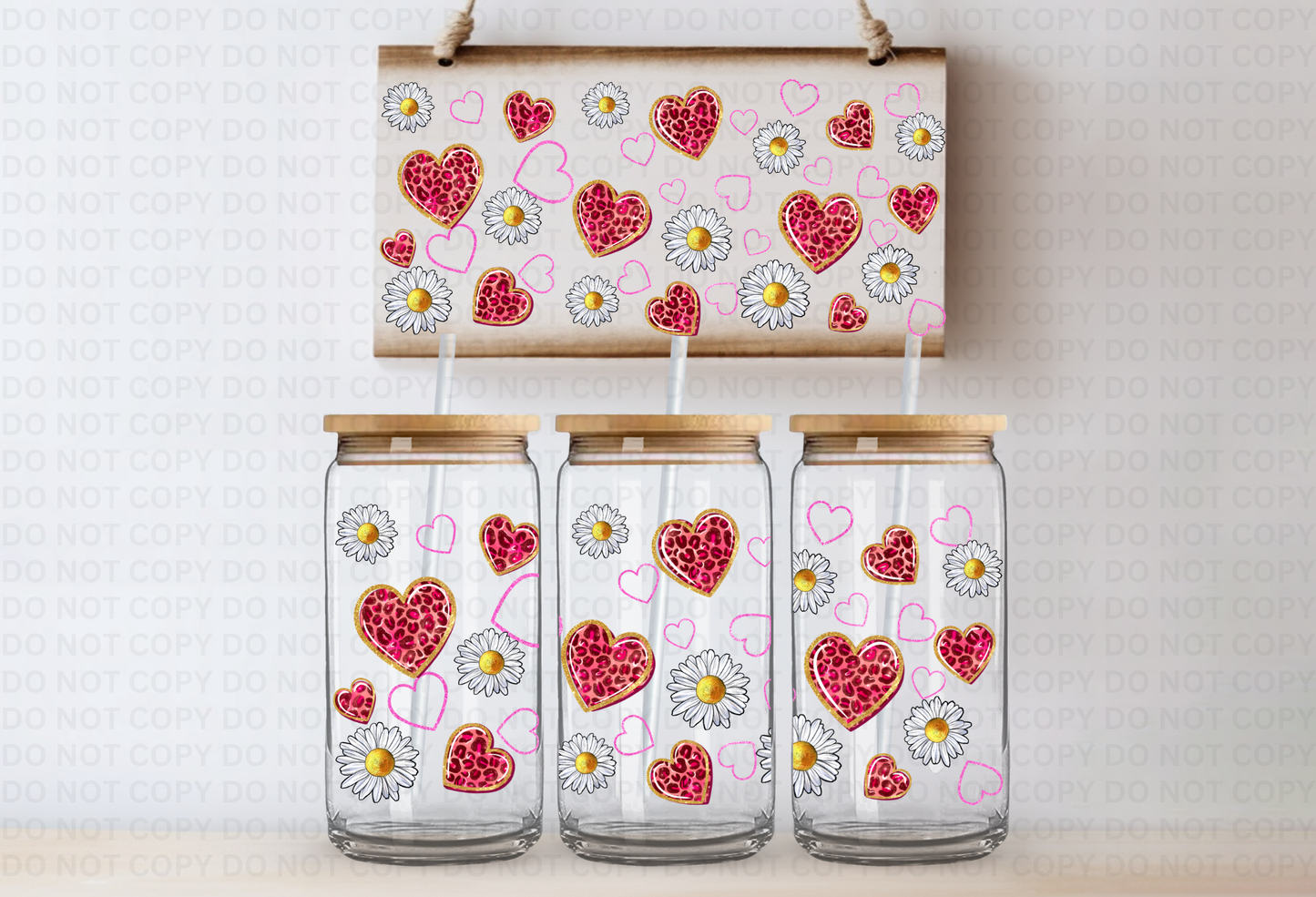 Hearts UVDTF 16oz CUP WRAP