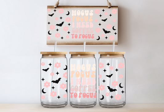 HP I Need Coffee to Focus UVDTF 16oz Cup Wrap