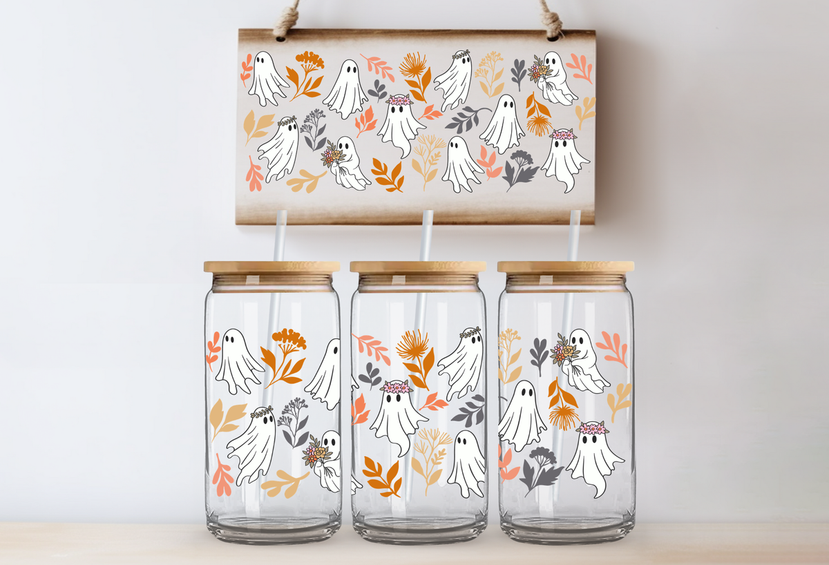 Autumn Ghosts UVDTF 16oz Cup Wrap