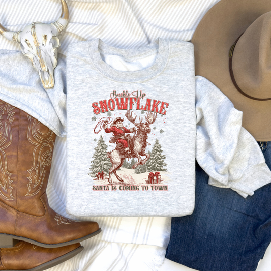 Buckle Up Snowflake Santa Is Coming To Town