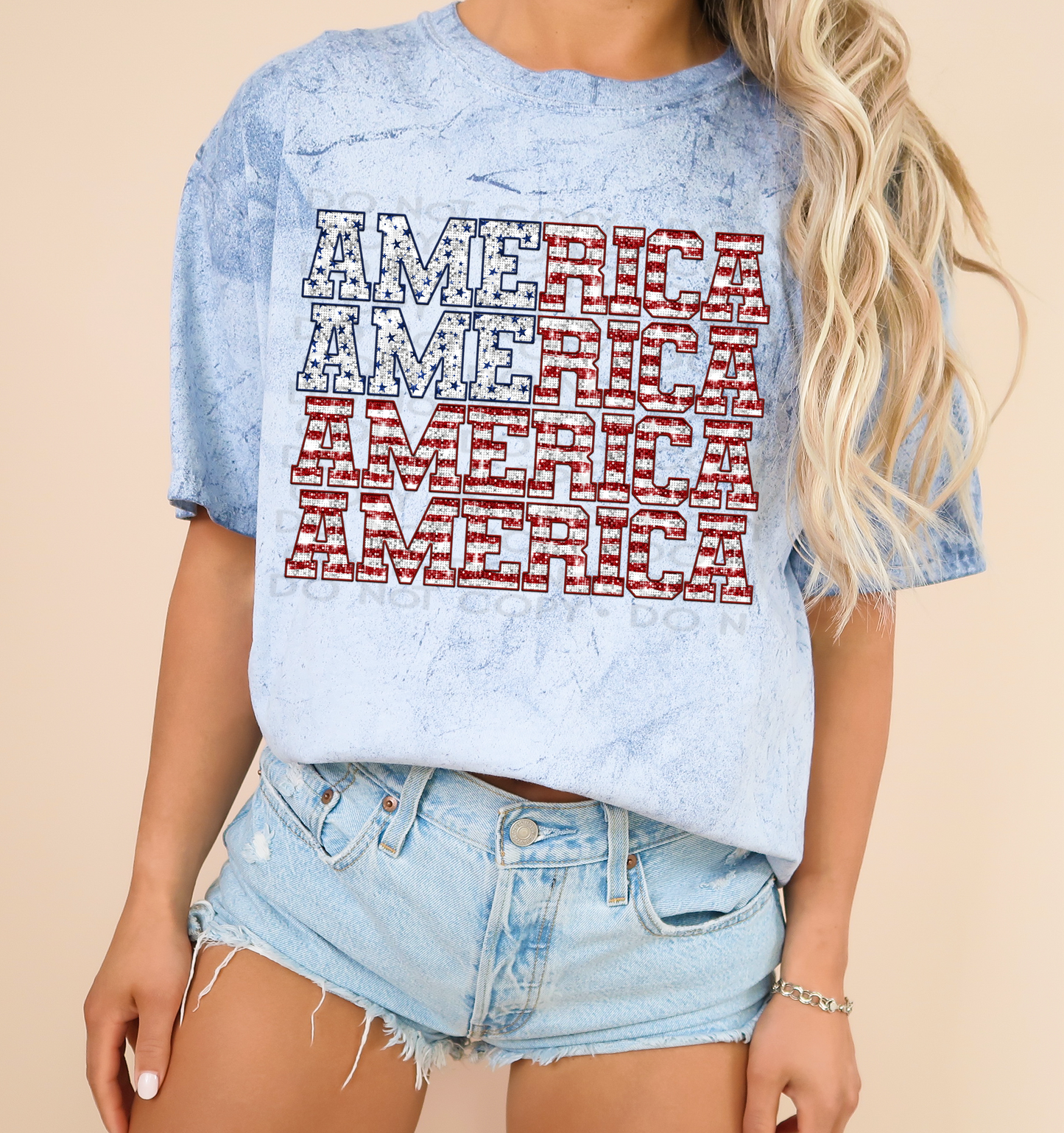 America Flag Glitter