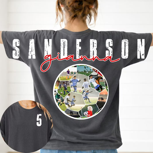 Soccer Photo Frame Across the Back