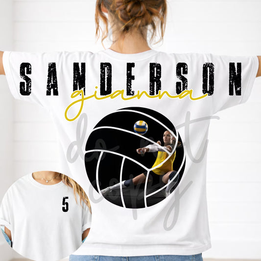 Volleyball Photo Across the Back