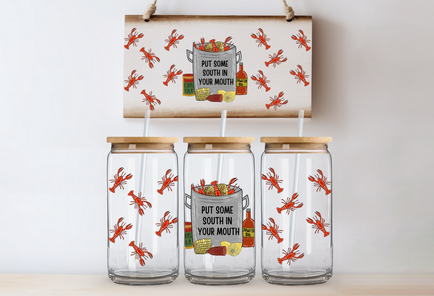 UVDTF 16oz CUP WRAP - Put Some South in Your Mouth