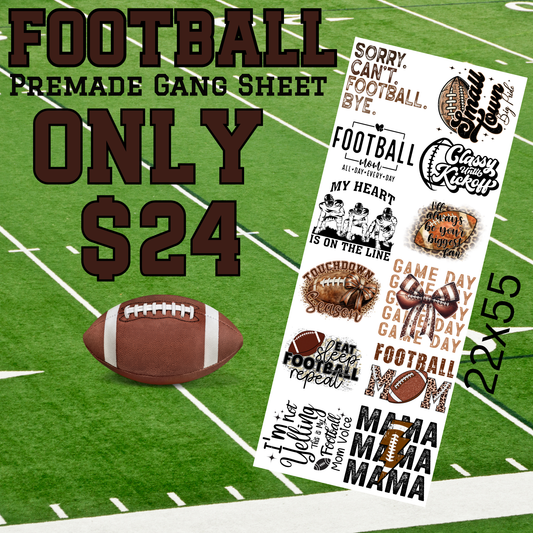 Football 22x55 Premade Gang Sheet