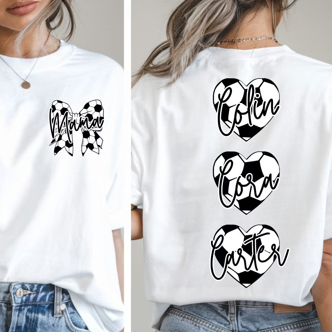 Soccer Mama Bow Hearts